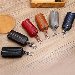 Leather Key Holder for Men and Women - Key Wallet Organizer