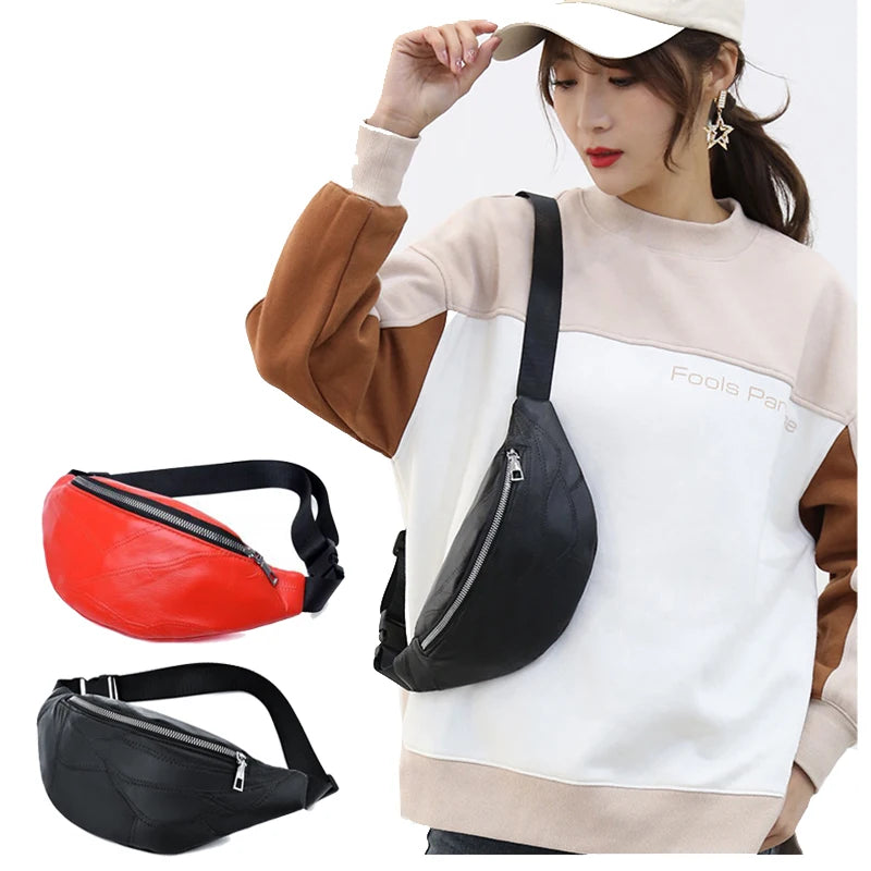Leather Women Waist Bag Fanny Pack Money Pouch Shoulder Travel Chest bag