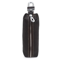 Genuine Leather Key Case Holder Zipper Pocket Long Car Key Pouch