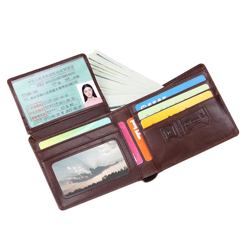 Vintage Men's Slim Leather Wallet Purse for Men