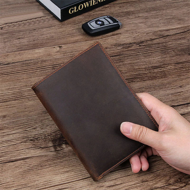 Leather Passport Holder Retro Bifold Wallet
