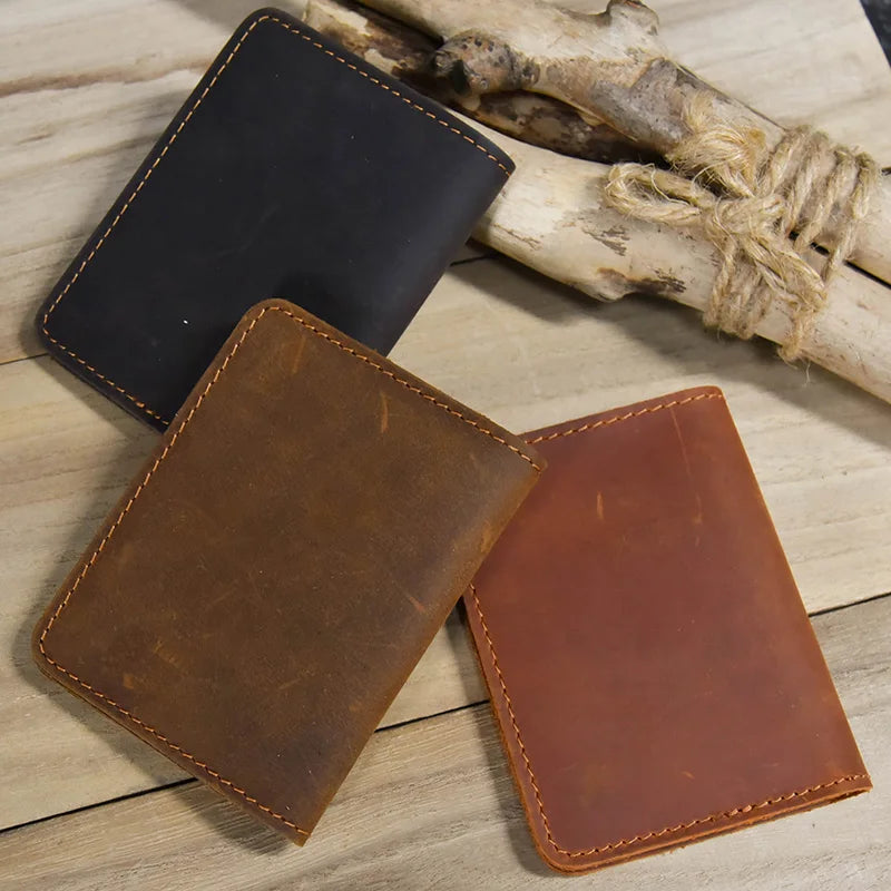 Leather Passport Holder Retro Bifold Wallet