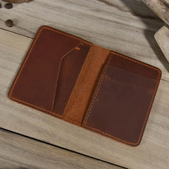Leather Passport Holder Retro Bifold Wallet
