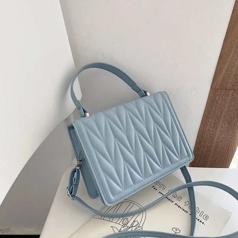 Geometric Embossing Crossbody Bag for Women Flap Shoulder Messenger