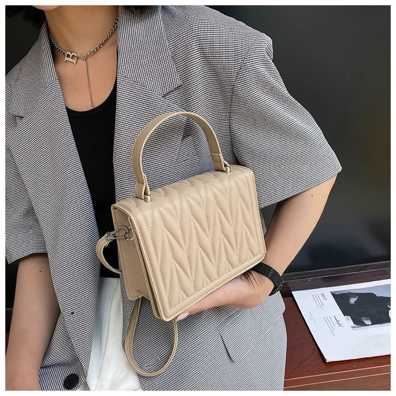 Geometric Embossing Crossbody Bag for Women Flap Shoulder Messenger