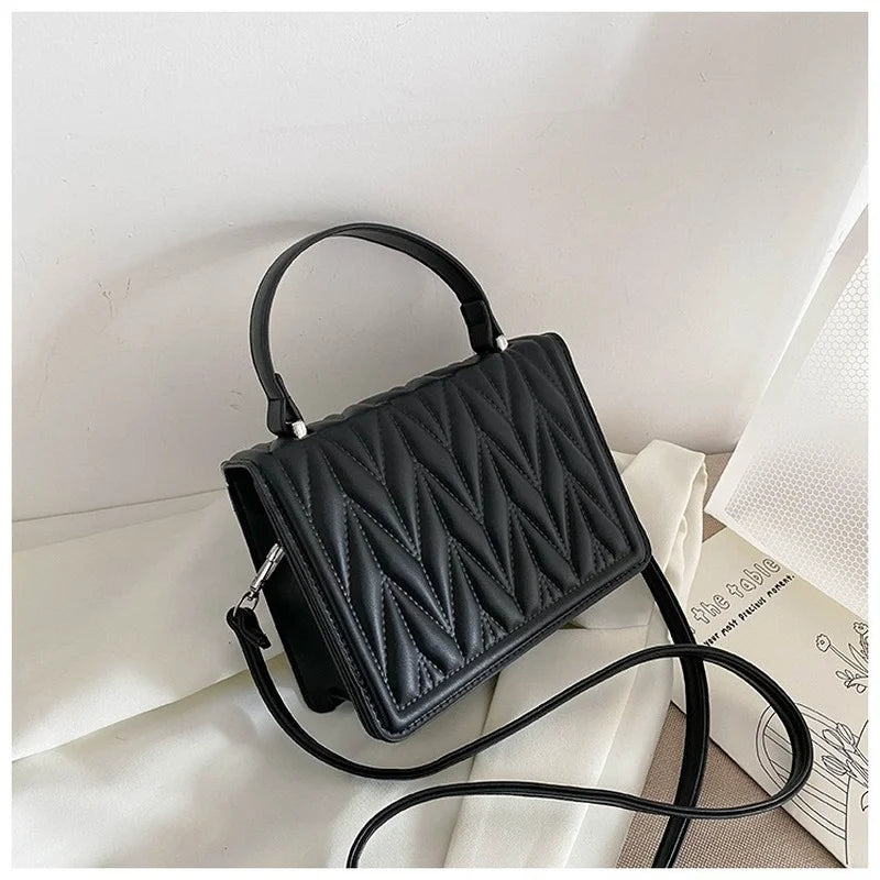 Geometric Embossing Crossbody Bag for Women Flap Shoulder Messenger