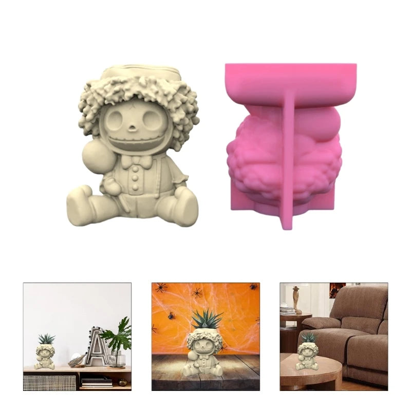 Geometric Skull Silicone Mold for Succulent Plant Pot Flower Pen Holder
