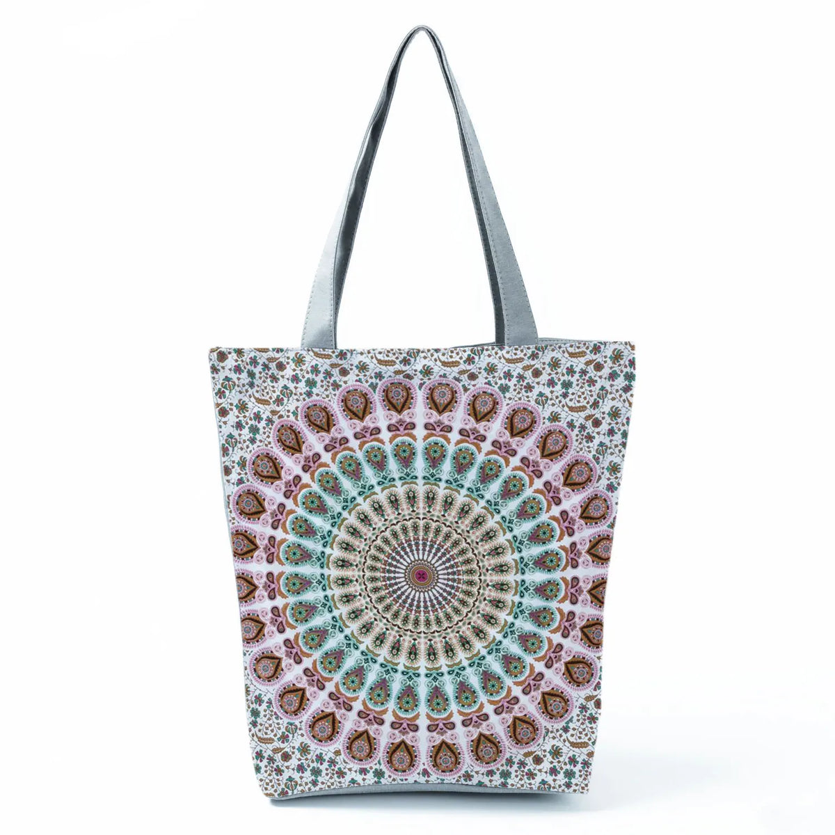 Geometry Flower Tote Bag Eco Polyester Floral Print Handbags Lady