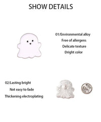 Ghost Enamel Pins Happy Boo Brooches Goth Gothic Metal Badges
