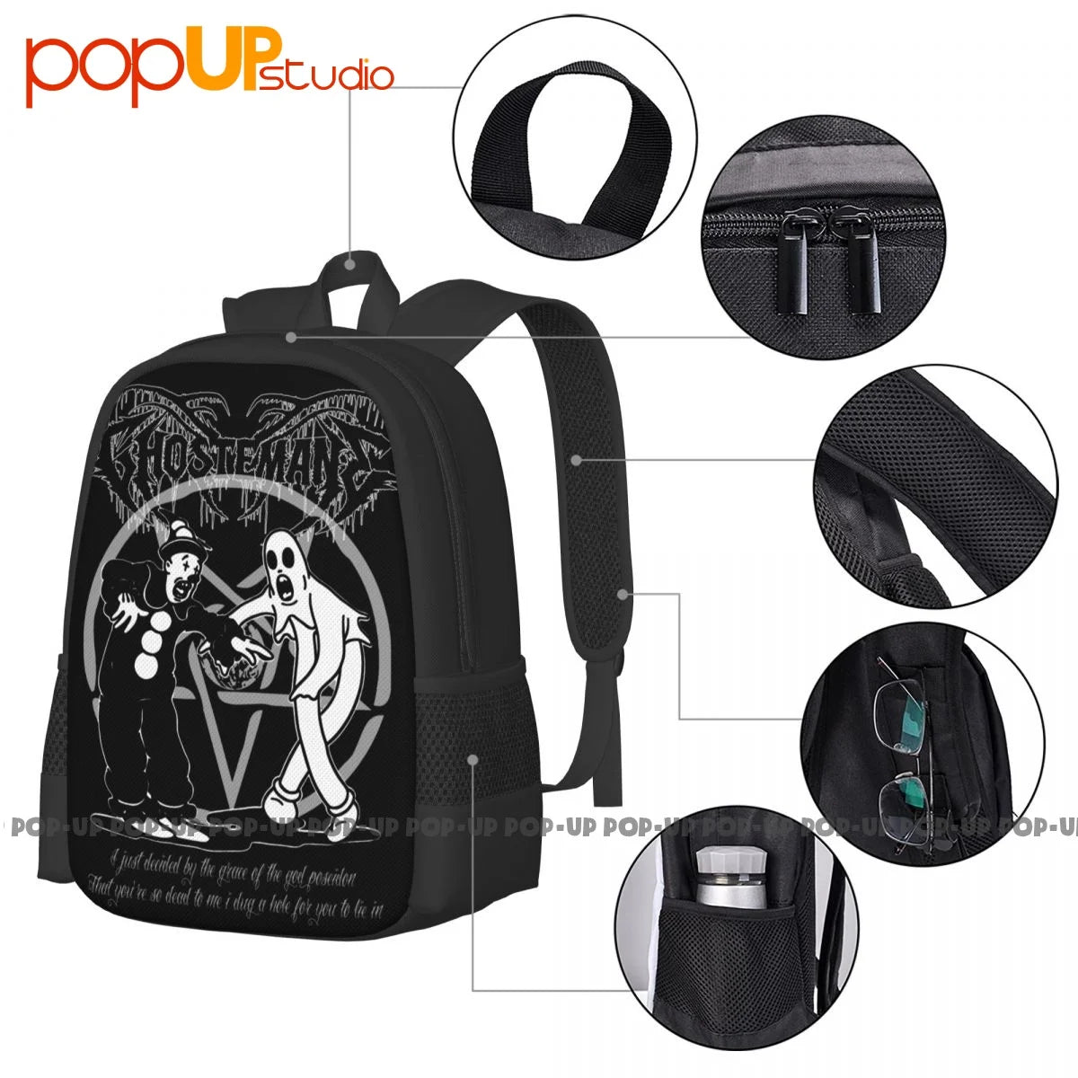 Ghostmane Clown And Ghost Metal Hip Hop Band Backpack