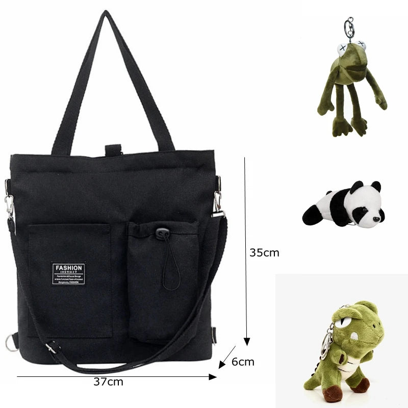 Girl School Backpack Bookbags Crossbody Messenger Bag Canvas Shoulder Bag Women