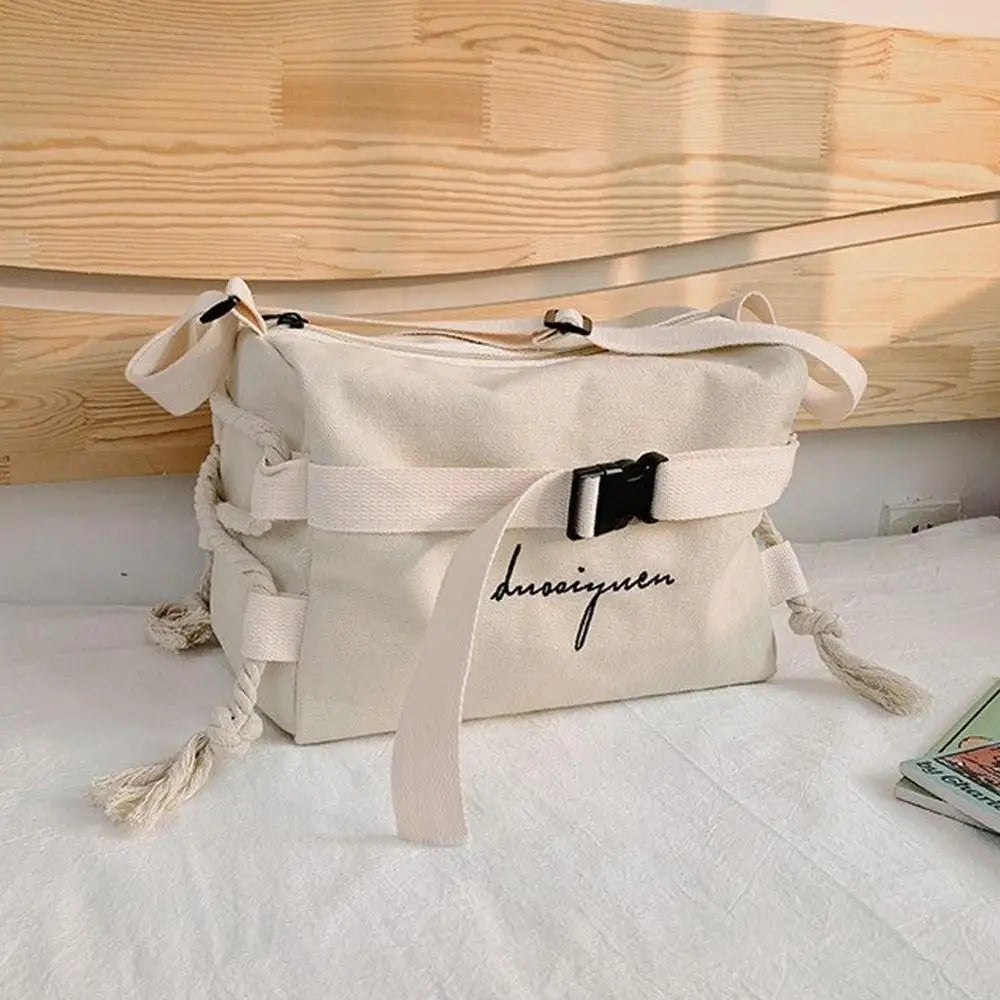 Canvas Messenger Bag Large Capacity Girl Women Shoulder Bag