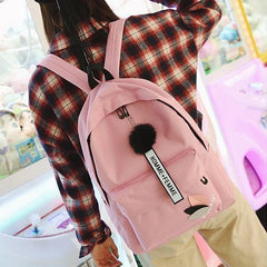 Girl Light Small Backpack High School Student Bags Solid Bookbags