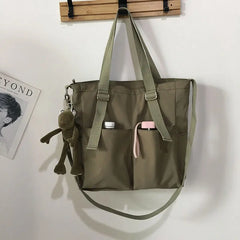One-shoulder Bucket Bag Large-capacity Canvas Hip-hop Style Messenger Bag