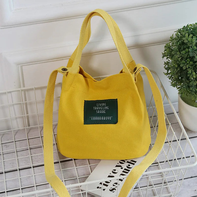 Small Bucket Bag Canvas Tote for Women Handbags