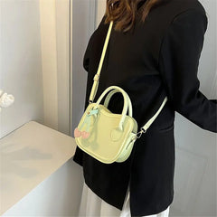 Small Cherry Handbags Small Fresh Shoulder Cross-body Bag Women PU Solid Biscuit