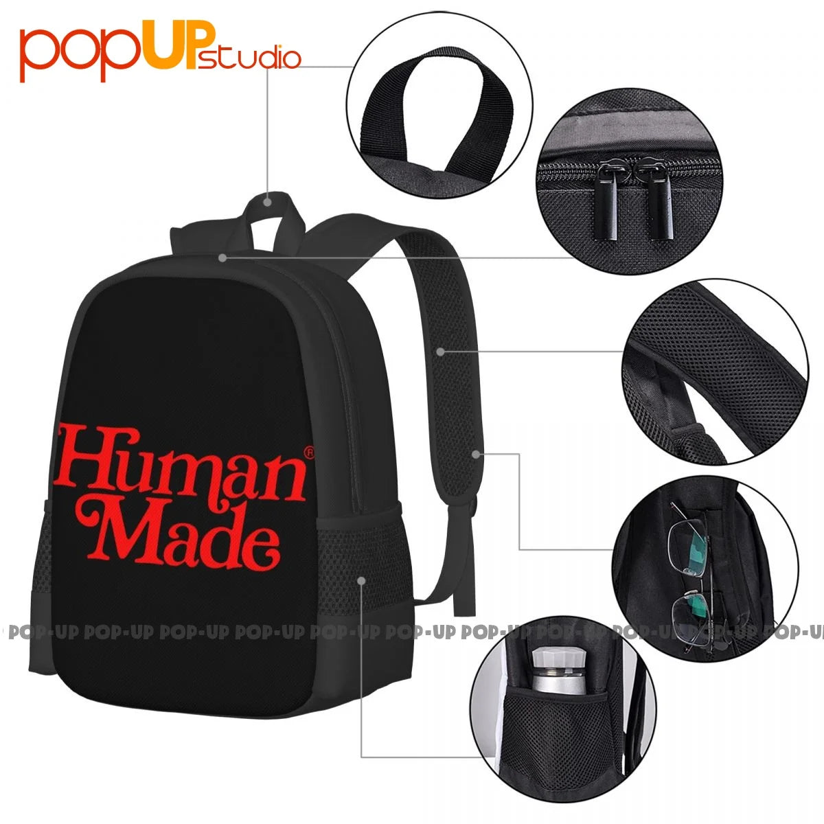 Girls Dont Cry Human Pizza Backpack Large Capacity Foldable Storage Bag