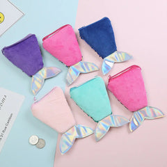 Girls Mermaid Tail Crossbody Coin Purse Wallet Card Holder in Various Colors