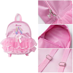 Pink Ballet Dance Bag Child School Backpack Tutu Schoolbag for Kids