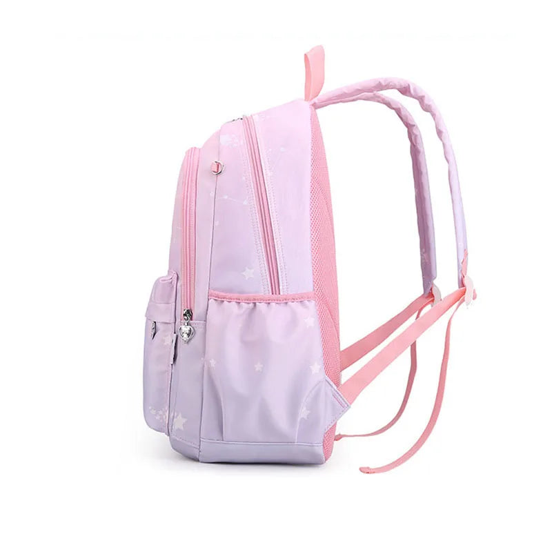 Girls Pink School Bags Large Capacity Kids Orthopedic Backpack 3-6