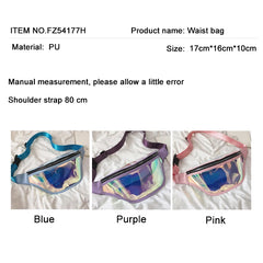 Girls Sac Laser Belt Bags Women Fanny Packs Holographic Waist Pack