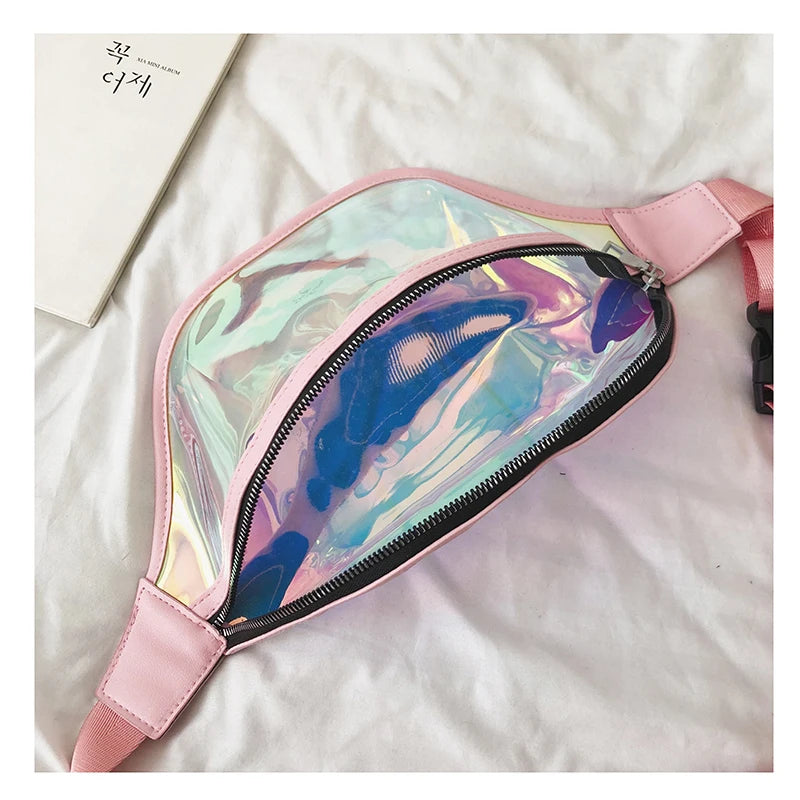 Girls Sac Laser Belt Bags Women Fanny Packs Holographic Waist Pack