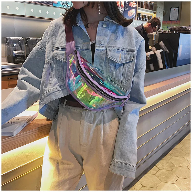 Girls Sac Laser Belt Bags Women Fanny Packs Holographic Waist Pack