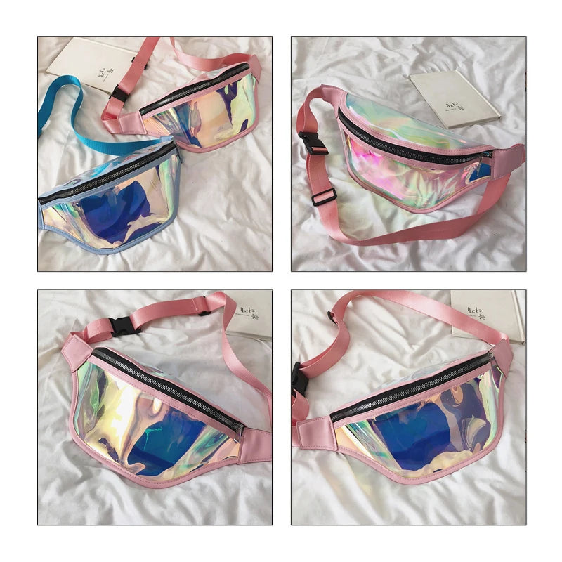 Girls Sac Laser Belt Bags Women Fanny Packs Holographic Waist Pack