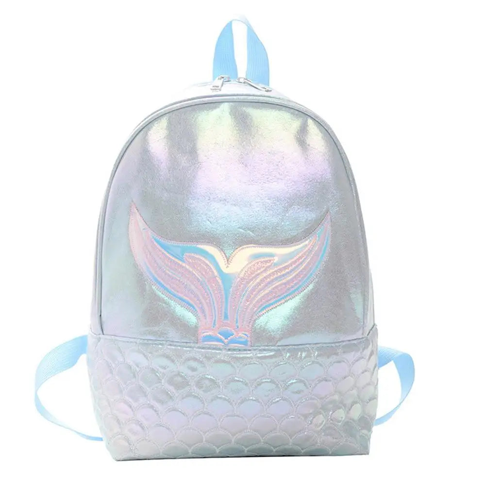 Girls Sequined Fish Tail Backpack Zipper Dream School Bag