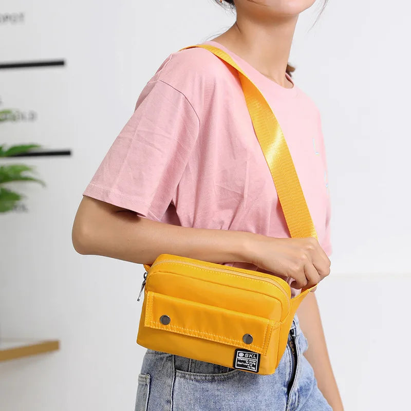Women Nylon Sports Waist Bag Hip Chest Crossbody Tote