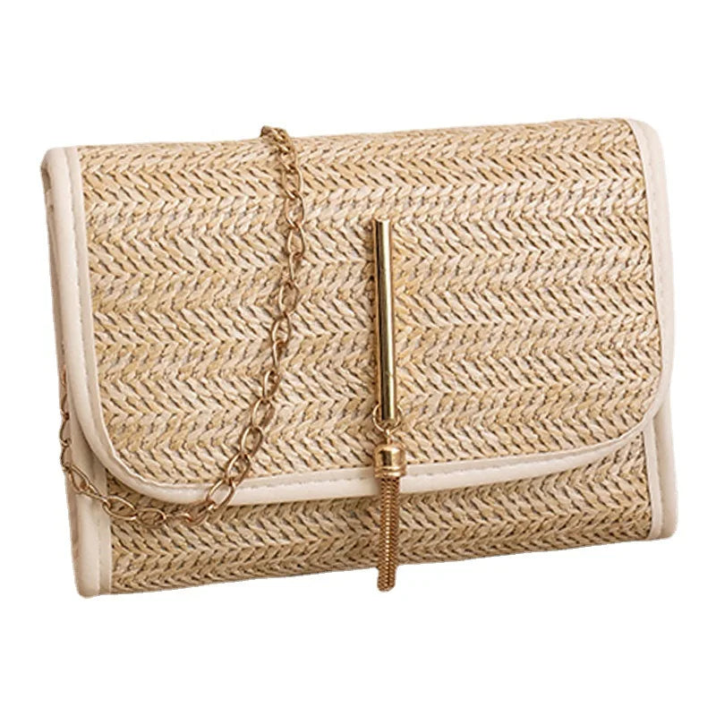 Women's Woven Straw Messenger Bag Small Square Bag