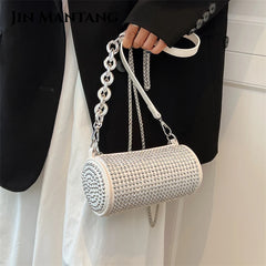 Glitter Rivet Handbags Mini PU Leather Women's Crossbody Bag