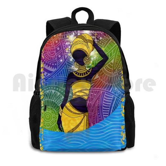 Goddess Oshun Hiking Backpack Waterproof Camping Travel