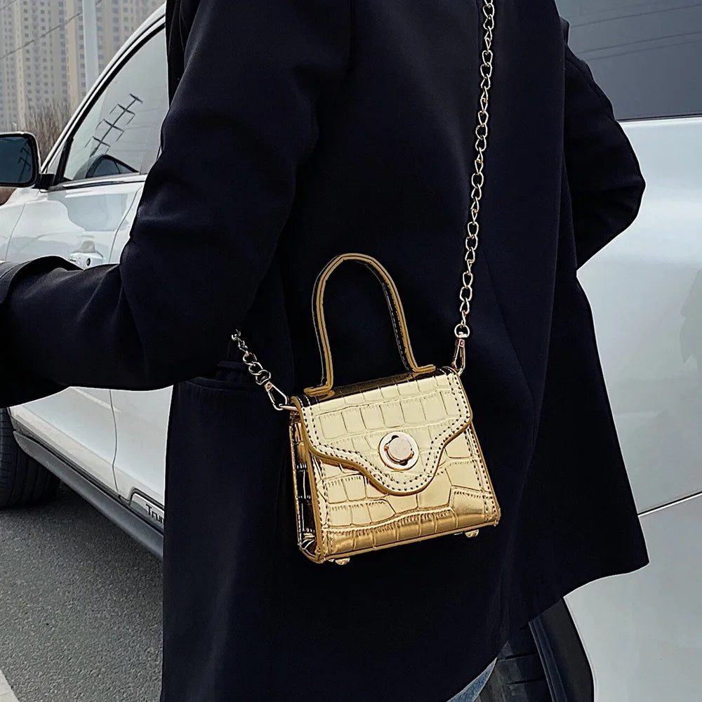 Crocodile Leather Mini Crossbody Bag Women's Shoulder Bag