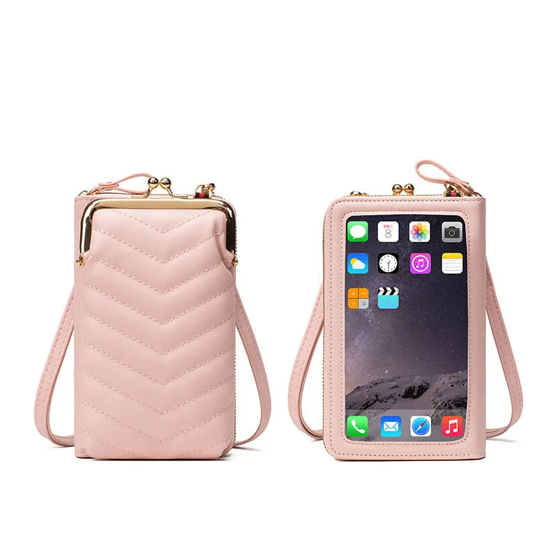 Soft Leather PU Mini Shoulder Bags Mobile Phone Bags Versatile Women Purse