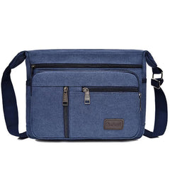 Canvas Men Travel Shoulder Bag Outdoor Retro Zipper School Crossbody