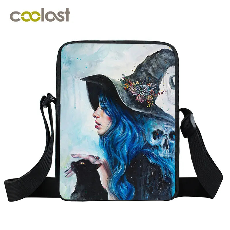 Gothic Steampunk Girl Messenger Bag Canvas Shoulder Bag for Travel