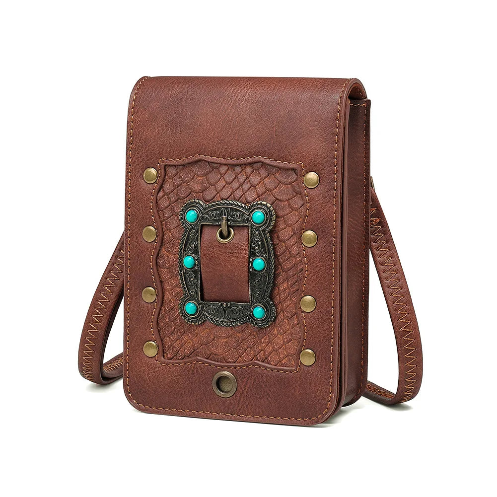 Gothic Steampunk Women Shoulder Bag Motorcycle Belt Fanny Pack