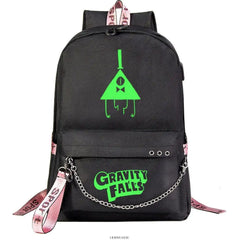 Gravity Falls Backpack USB Charging Schoolbag Luminous Backpacks
