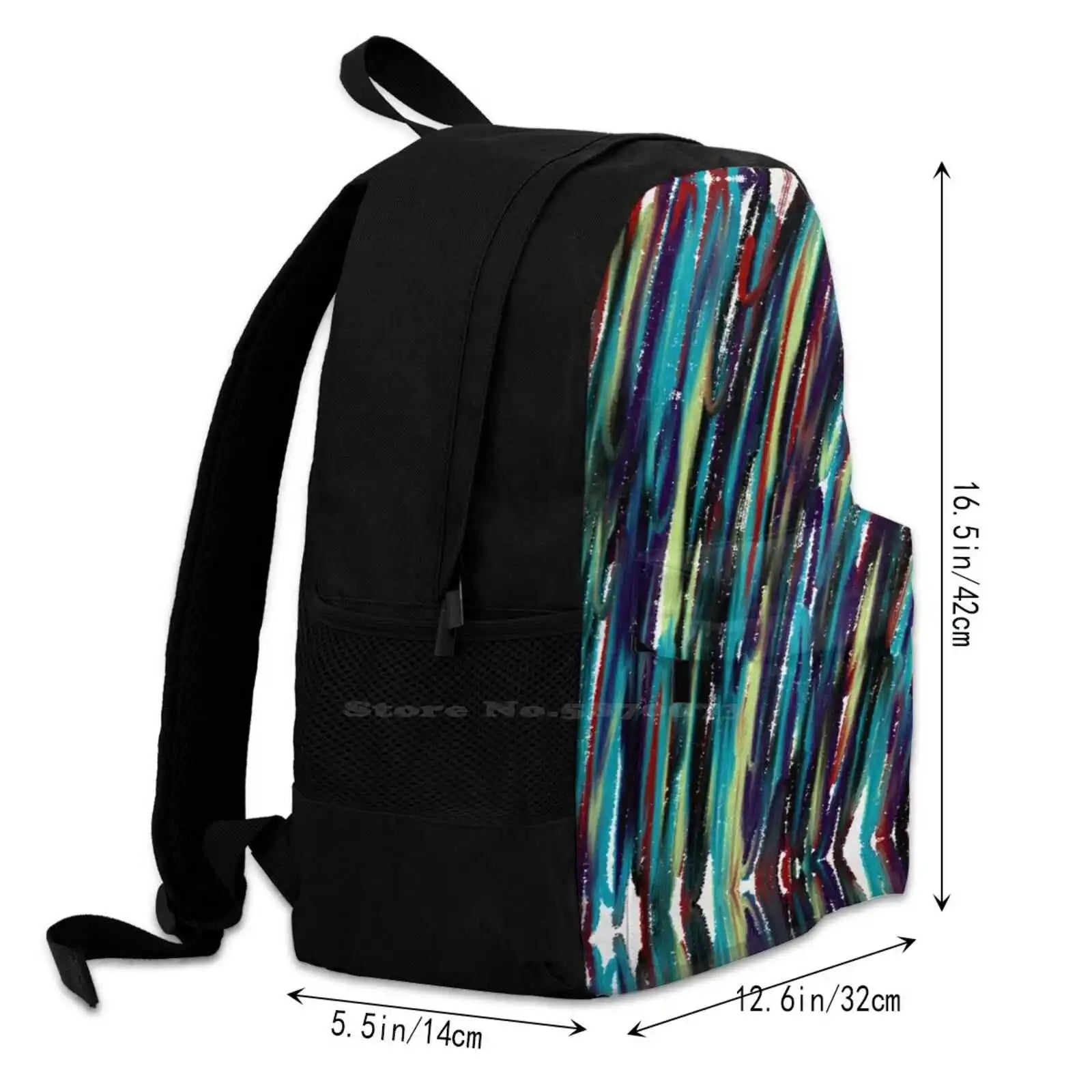 Greeny Reddy Bag Backpack Abstract Damelibellule