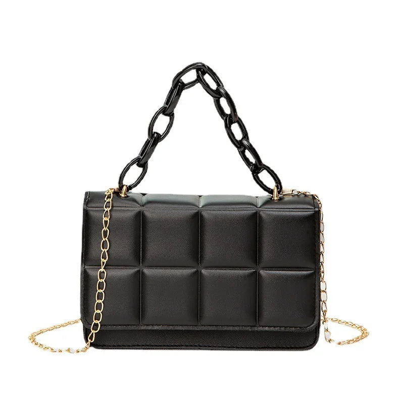 Acrylic Grid Pillow Bag Women's Shoulder Bag