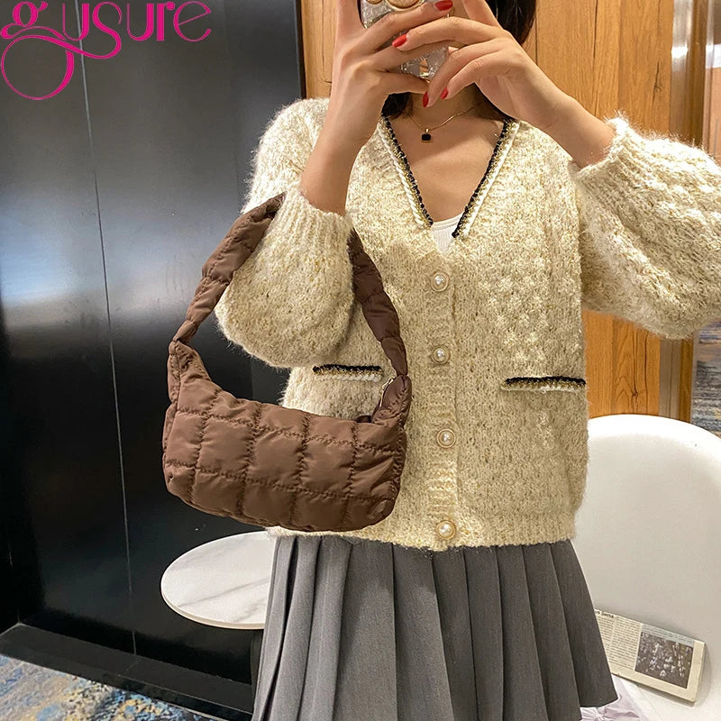 Space Cotton Padded Bag Women Small Handbag Dumpling Clutch Bag