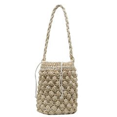 Small Straw Woven Beach Bag Portable Handbag