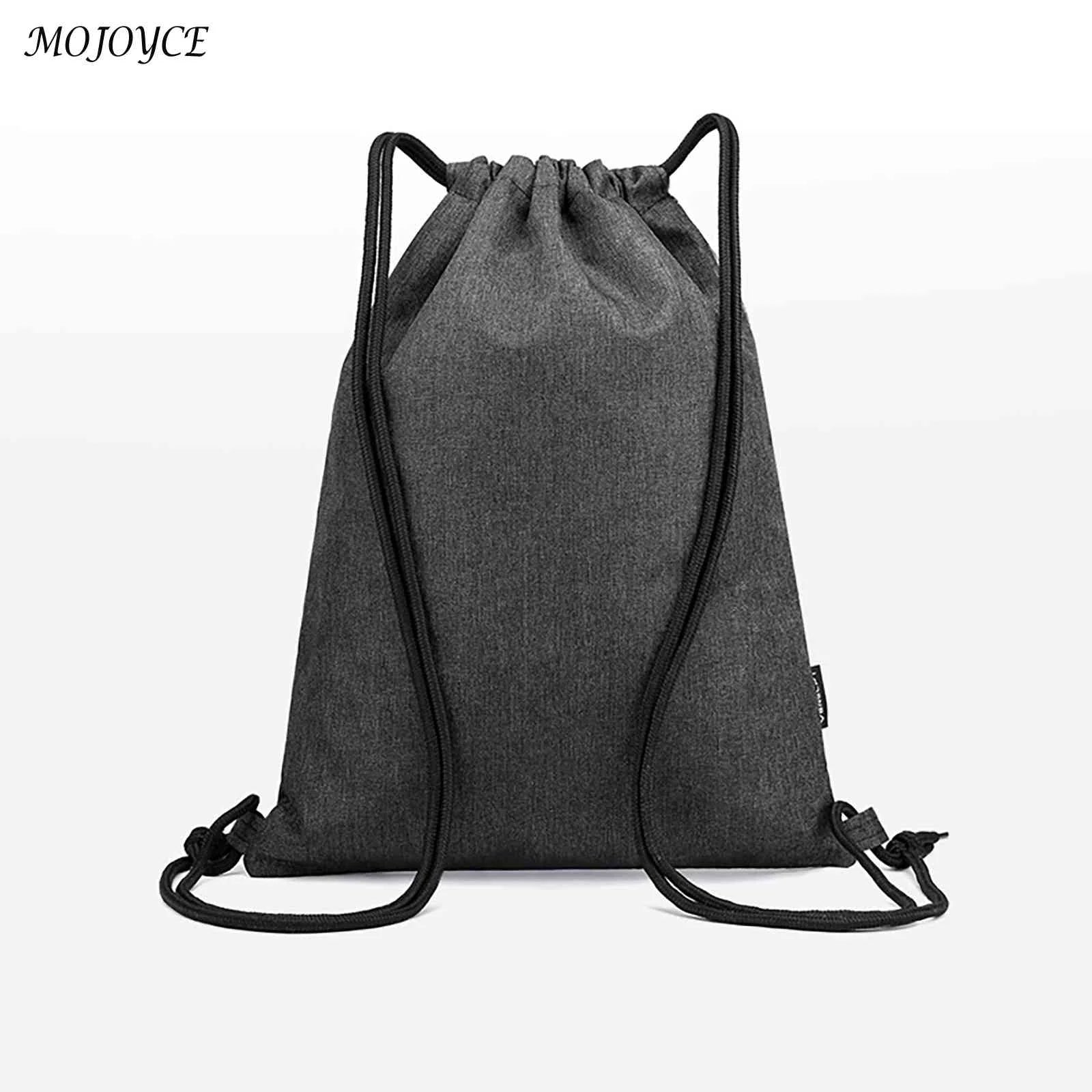 Water-Repellent Gym Sack Drawstring Bag Mesh Pocket Knapsack