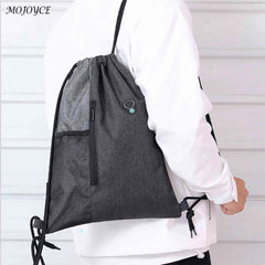 Water-Repellent Gym Sack Drawstring Bag Mesh Pocket Knapsack