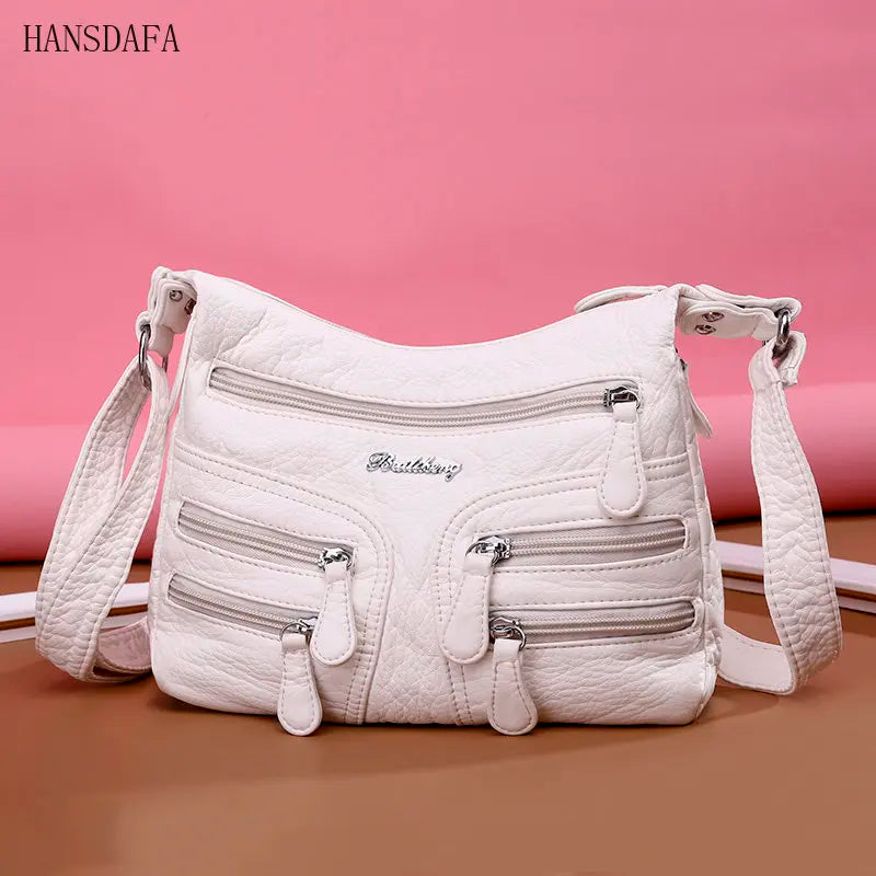 HANSDAFA Soft Leather Women Handbags Women Shoulder Bag Female Messenger Bag