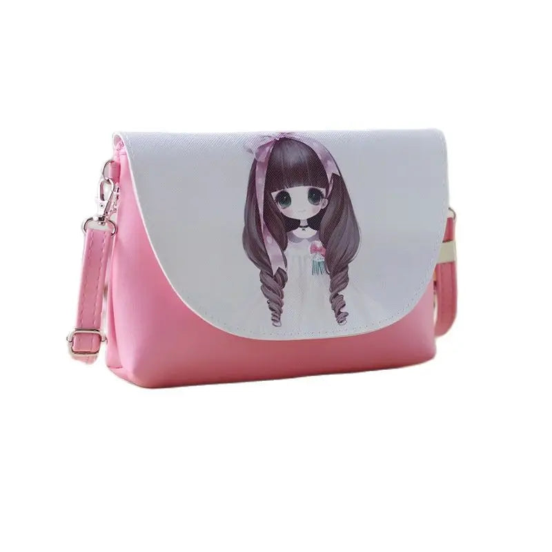Women's Phone Purse PU Leather Princess Coin Wallet Kids Shoulder Bag