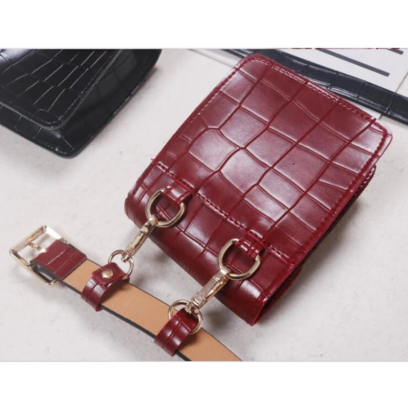 Vintage Crocodile Waist Bag Belt Fanny Pack For Women