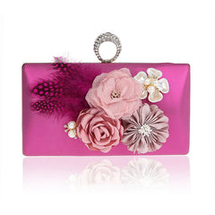 Women/GIRLS Evening Party Bag with Chains Clutch Purse Beaded Appliques Handbag