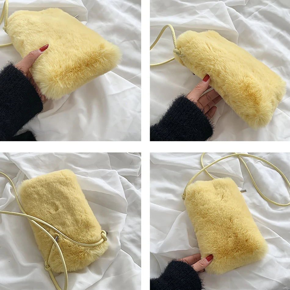Soft Plush Small Shoulder Messenger Bag for Women
